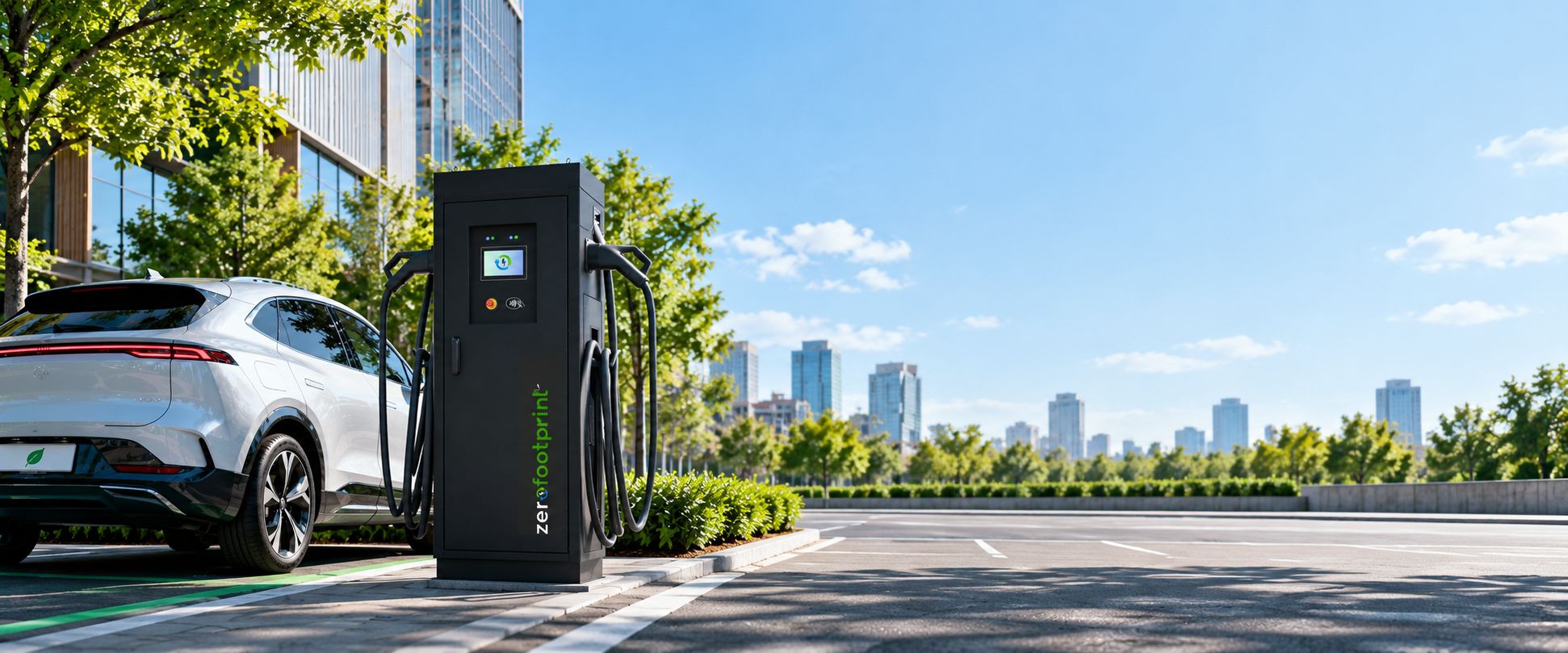 ZeroFootprint EV charging station in a city park